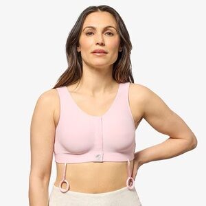 Masthead | Elizabeth Pink Surgical Masectomy Bra w. Drain Rings Small